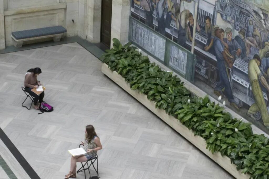 Drawing in the Galleries Rivera Court